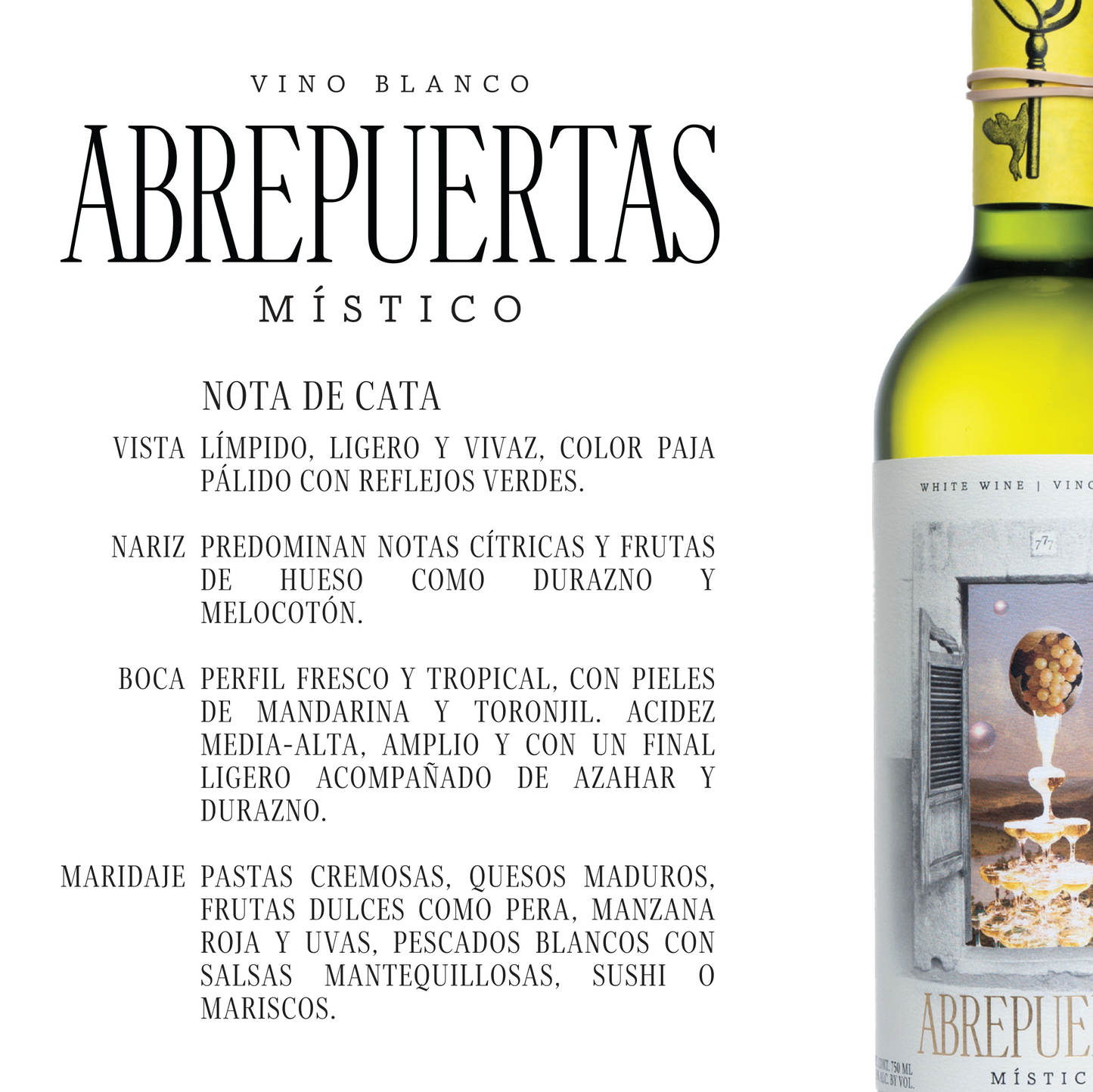 Abrepuertas Místico – 750 ml de Vino Blanco